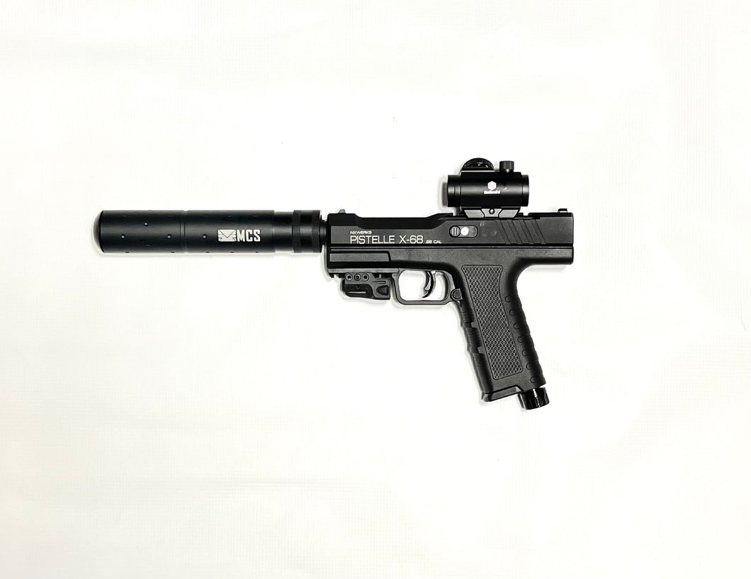 ** NEW ** PISTELLE X-68 GEN2 - W/ BARREL & SUPPRESSOR KIT - HOME DEFENSE PISTOL - 70-80 JOULES OUT OF THE BOX - PACKAGE!