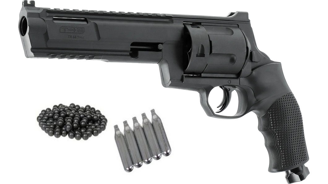 * NEW * T4E HDR / TR68 GEN2 POWERFUL CUSTOM HOME DEFENSE UP TO 500 fps 34+ JOULES VERSION REVOLVER .68 Cal. - COMPLETE PACKAGE!