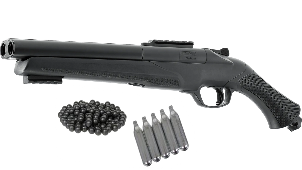 * NEW * T4E HDS / TS 68 GEN2 HOME DEFENSE EDITION - UP TO 34Joules / 500FPS Custom Double Barrel Shotgun .68cal w/ FREE 25 Rubber Balls + 5x 12gr. Co2 COMBO!