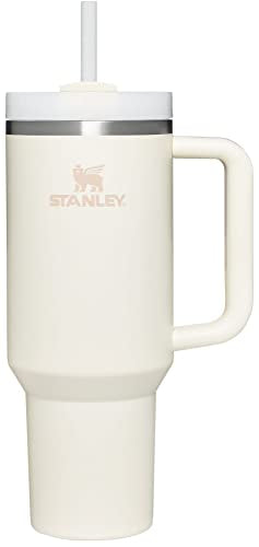 Stanley Quencher H2.0 FlowState Stainless Steel Vacuum Insulated Tumbler with Lid and Straw for Water, Iced Tea or Coffee, Smoothie and More, Cream , 40 oz