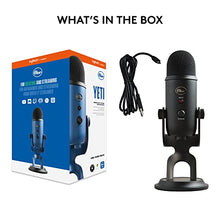 Load image into Gallery viewer, Blue Yeti USB Microphone for PC, Mac, Gaming, Recording, Streaming, Podcasting, Studio and Computer Condenser Mic with Blue VO!CE effects, 4 Pickup Patterns, Plug and Play – Blackout
