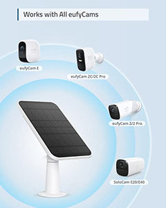 eufy Security Certified eufyCam Solar Panel, Compatible with eufyCam, Continuous Power Supply, 2.6W Solar Panel, IP65 Weatherproof (White)