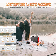 Load image into Gallery viewer, Apowking 146Wh Portable Power Bank with AC Outlet &amp; 40W Foldable Solar Panel, Portable Laptop Charger 110V/100W with USB &amp; DC Output for Camping, Home Emergency, Traveling, RV Trip
