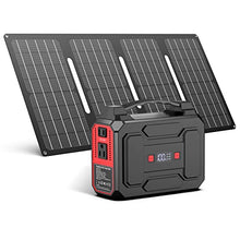 Load image into Gallery viewer, Apowking 146Wh Portable Power Bank with AC Outlet &amp; 40W Foldable Solar Panel, Portable Laptop Charger 110V/100W with USB &amp; DC Output for Camping, Home Emergency, Traveling, RV Trip
