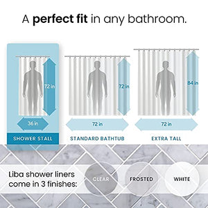 LiBa Bathroom Shower Curtain Liner - Waterproof Plastic Shower Curtain Premium PEVA Non-Toxic Shower Liner with Rust Proof Grommets Clear 8G Heavy Duty Bathroom Accessories 36x72