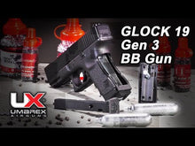 Load and play video in Gallery viewer, GLOCK G19 GEN 3 BLACK .177 CALIBER CO2 AIRGUN BB PISTOL - NON BLOWBACK- 410 FPS - ETA 08/09
